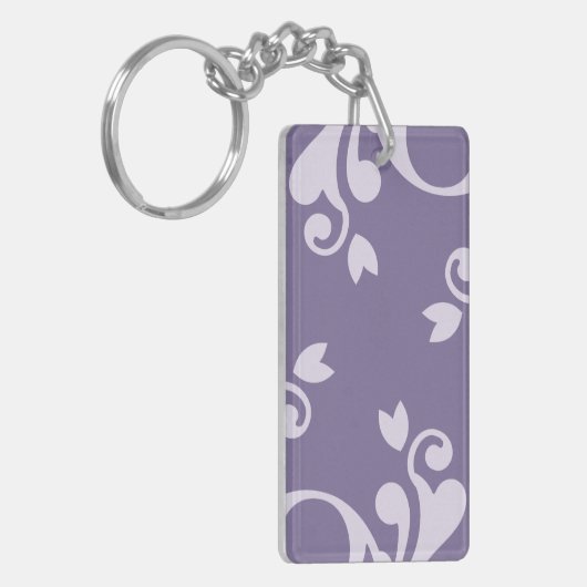 Damask Pattern, Paarse Damask, French Damask Sleutelhanger (Voorkant Links)