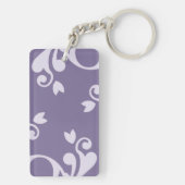 Damask Pattern, Paarse Damask, French Damask Sleutelhanger (achterkant)