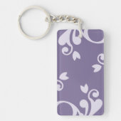 Damask Pattern, Paarse Damask, French Damask Sleutelhanger (Voorkant)