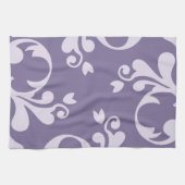Damask Pattern, Paarse Damask, French Damask Theedoek (Horizontaal)
