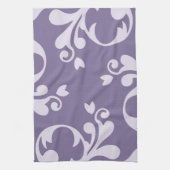 Damask Pattern, Paarse Damask, French Damask Theedoek (Verticaal)