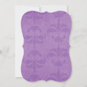 Damask Pattern, Paarse Damask, Sweet 16 Kaart (Achterkant)