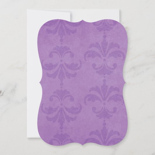 Damask Pattern, Paarse Damask, Sweet 16 Kaart (Achterkant)