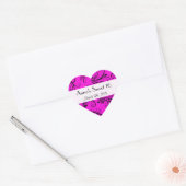 Damask Pattern, Pink Damask, Sweet 16, Birthday Hart Sticker (Envelop)