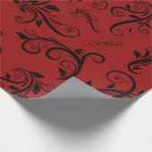 Damask Pattern, Red Damask, French Damask Cadeaupapier (Hoek)