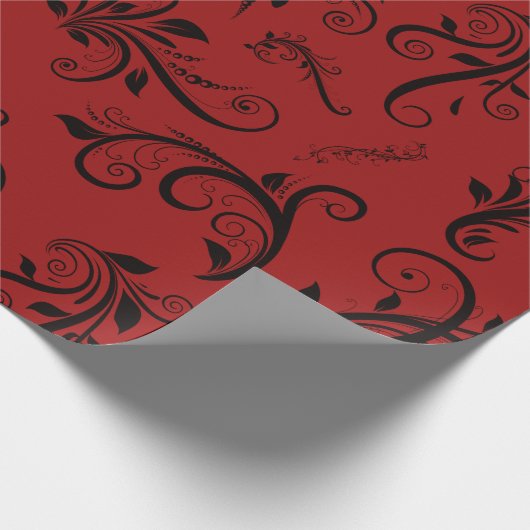 Damask Pattern, Red Damask, French Damask Cadeaupapier (Hoek)