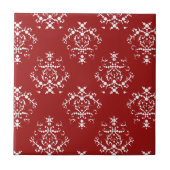 Damask Pattern, Red Damask, French Damask Tegeltje (Voorkant)