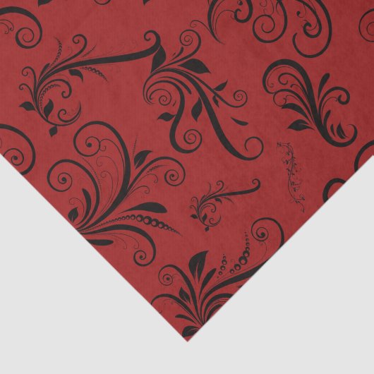 Damask Pattern, Red Damask, French Damask Tissuepapier (Detail)
