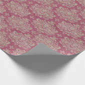 Damask Pattern, Roze Damask, Franse Damask Cadeaupapier (Hoek)