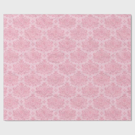 Damask Pattern, Roze Damask, Franse Damask Cadeaupapier (Vlak)