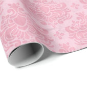 Damask Pattern, Roze Damask, Franse Damask Cadeaupapier (Rol Hoek)