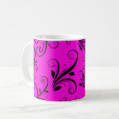 Damask Pattern, Roze Damask, Franse Damask Koffiemok (Voorkant links)