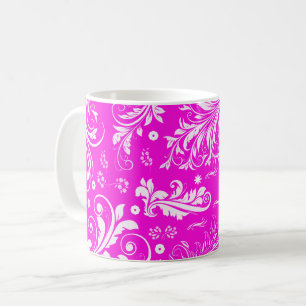 Damask Pattern, Roze Damask, Franse Damask Koffiemok