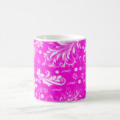 Damask Pattern, Roze Damask, Franse Damask Koffiemok (Center)