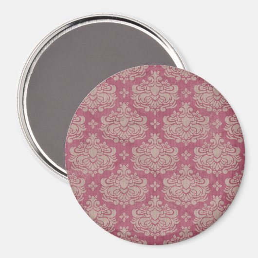 Damask Pattern, Roze Damask, Franse Damask Magneet (Voorkant / Achterkant)
