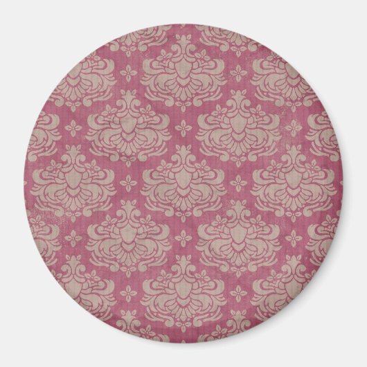 Damask Pattern, Roze Damask, Franse Damask Magneet (Voorkant)