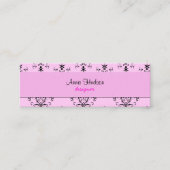 Damask Pattern, Roze Damask, Franse Damask Mini Visitekaartje (Voorkant)