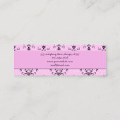 Damask Pattern, Roze Damask, Franse Damask Mini Visitekaartje (Achterkant)