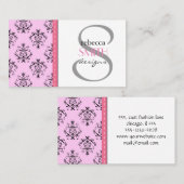 Damask Pattern, Roze Damask, Franse Damask Visitekaartje (Voorkant / Achterkant)