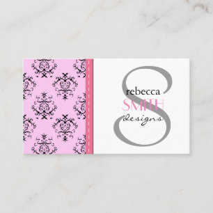 Damask Pattern, Roze Damask, Franse Damask Visitekaartje
