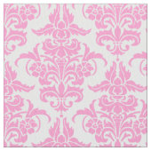 Damask Pattern - Roze op White Stof (Close Up)
