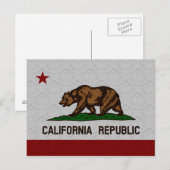 Damask Pattern State Flag of California Republic Briefkaart (Voorkant / Achterkant)