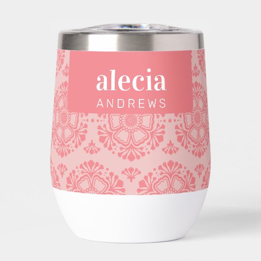 DAMASK PATTERN stijlvolle  koraal blush roze (Voorkant)