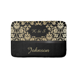 Damask Pattern Tan & Black | DIY-monogram Badmat