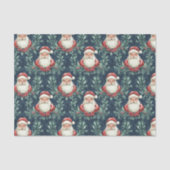 Damask Pattern with Santa Claus Faces Tissuepapier (Voorkant)