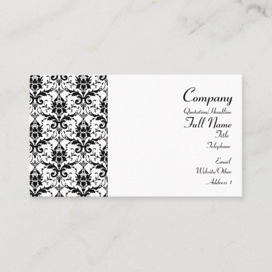 Damask Pattern Wrapped Visitekaartjes (Voorkant)