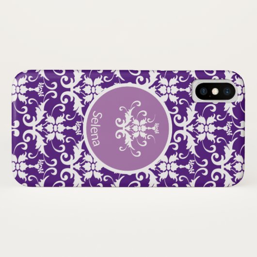 Damask Patterned Case-Mate iPhone Case (Achterkant (horizontaal))