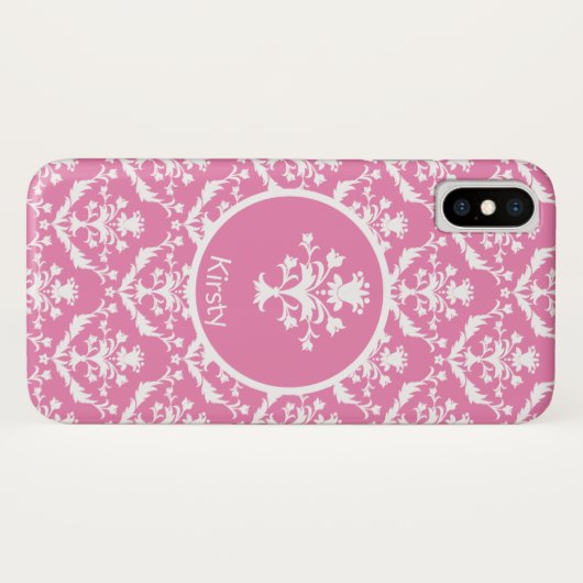 Damask Patterned Case-Mate iPhone Case (Achterkant (horizontaal))