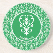 Damask Patterned Zandsteen Onderzetter (Voorkant)