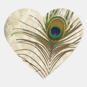  damask pauw bruiloft dank u hart sticker