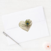 damask pauw bruiloft dank u hart sticker (Envelop)