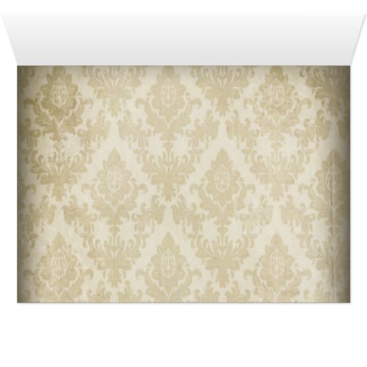 Damask Pauw Trouwtafel Nummer Kaart (Binnen Horizontaal (Onder))