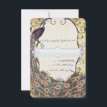 Damask Peacock Elegance Eggplant Gold en Aqua RSVP Kaartje<br><div class="desc">gouddampkapper in Eggplant en Aqua. Shaded Spruce Blauwgroen,  Butter Rum en Tawny Port Elegance</div>