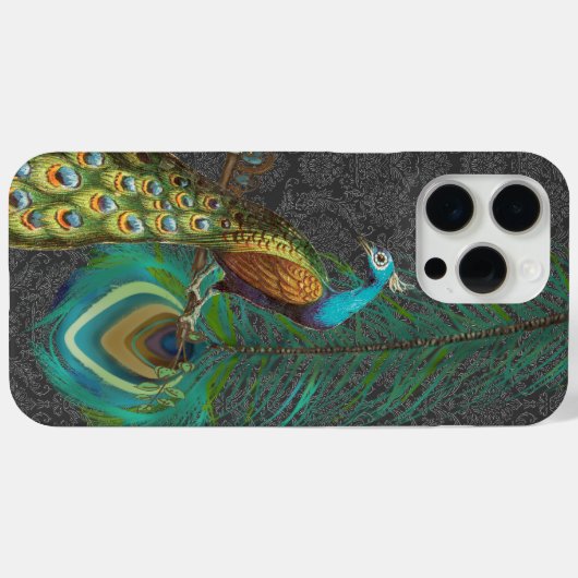 Damask Peacock & Veer kies Kleur Case-Mate iPhone Case (Achterkant (horizontaal))