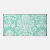 Damask Pearl Aqua Single Color Bureaumat (Voorkant)