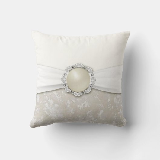 Damask Pearl Wedding Jubileum Sierkussen (Achterkant)