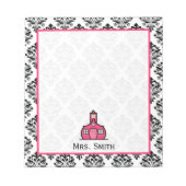 Damask Persoonlijk Notitieblok voor Leerkrachten (Voorkant)