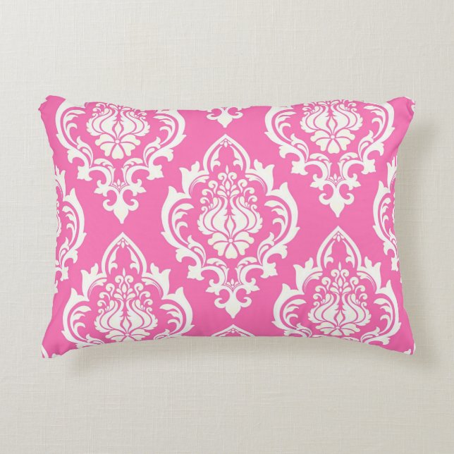 Damask Perzisch Roze Sierkussen Accent Kussen (Voorkant)