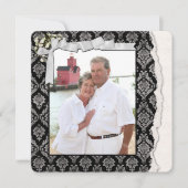 Damask Photo Lijst Vow Renewal Kaart (Voorkant)