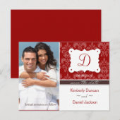 Damask Photo Save the Date Briefkaart (Voorkant / Achterkant)