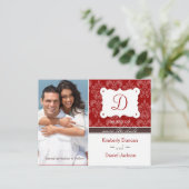 Damask Photo Save the Date Briefkaart (Staand voorkant)