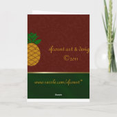 Damask Pineapple Holiday Card Feestdagen Kaart (Achterkant)