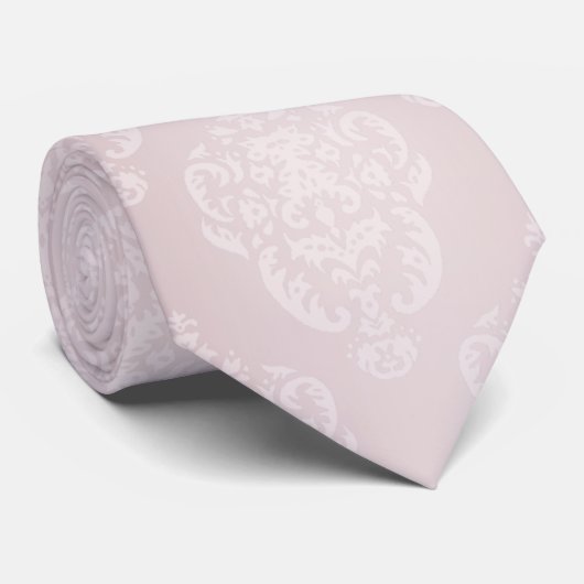 Damask Pink Blush Stropdas (Opgerold)