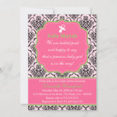 Damask Pink en Green Baby shower Kaart (Voorkant)