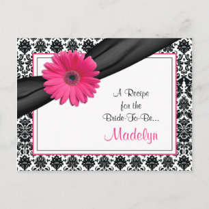 Damask Pink Gerber Daisy Recept Kaart voor de brui