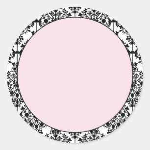 Damask Pink Ronde Sticker